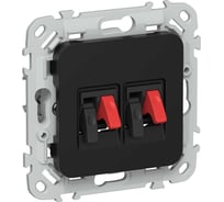 Розетка IEK FLITE 2-местная аудио РА-2-ФлЧ черный FI-S20-K02