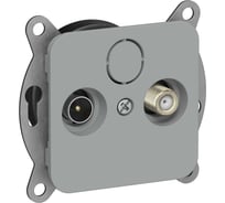 Розетка IEK FLITE 2-местная TV+SAT экранированная проходная РТВс-2-1-2-ФлС серый FI-AF23-P-K03