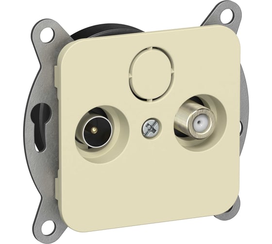 Розетка IEK FLITE 2-местная TV+SAT экранированная оконечная РТВс-2-1-1-ФлН навахо FI-AF23-O-K87