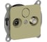 Розетка IEK FLITE 2-местная TV+SAT экранированная проходная РТВс-2-1-2-ФлО оливковый FI-AF23-P-K26 1