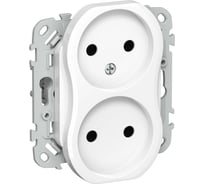 Розетка IEK FLITE 2-я без з/к/ш б/к 10А РС02-1-ФлБ белый FI-R20-10-1-K01