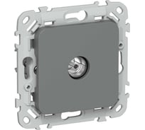Розетка TV IEK FLITE экранированная проходная тип M РТВм-1-1-2-ФлМА мокрый асфальт FI-A13-P-K80