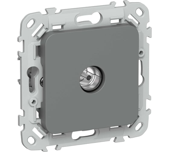 Розетка TV IEK FLITE экранированная проходная тип M РТВм-1-1-2-ФлМА мокрый асфальт FI-A13-P-K80