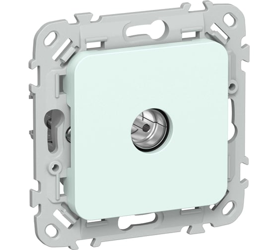 Розетка TV IEK FLITE экранированная проходная тип M РТВм-1-1-2-ФлХЛ холодный лед FI-A13-P-K94
