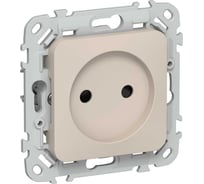 Розетка IEK FLITE без з/к с з/ш б/к 10А РСш01-1-ФлЛ льняной FI-R13-10-1-K88