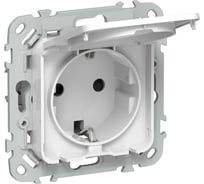Розетка IEK FLITE с з/к/ш крышка б/к 16А IP44 РСшкр11-1-44-ФлБ белый FI-R16-16-1-44-K01