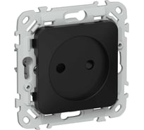 Розетка IEK FLITE без з/к с з/ш б/к 10А РСш01-1-ФлЧ черный FI-R13-10-1-K02