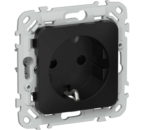 Розетка IEK FLITE с з/к/ш 16А РСш11-0-ФлЧ черный FI-R14-16-K02