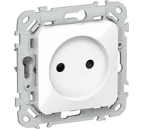 Розетка IEK FLITE без з/к с з/ш б/к 10А РСш01-1-ФлБ белый FI-R13-10-1-K01