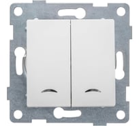 Механизм выключателя GUSI ELECTRIC 2 клавиши, индикатор, СУ, 10А, 250В, жемчуг С11В28-028