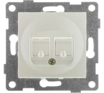Механизм розетки GUSI ELECTRIC компьютерная + телефонная RJ45, RJ12, СУ, жемчуг С11КТ-028