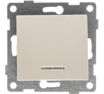 Одноклавишный выключатель GUSI ELECTRIC Bravo с индикатором, СУ, 10А, 250В, бежевый С10В18-003-СБ