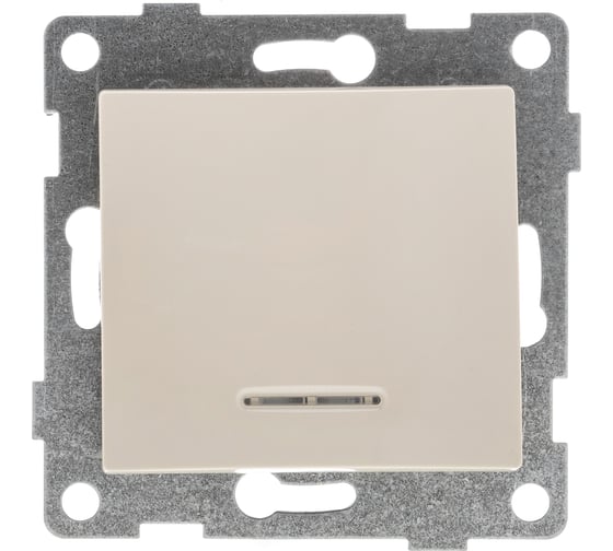 Одноклавишный выключатель GUSI ELECTRIC Bravo с индикатором, СУ, 10А, 250В, бежевый С10В18-003-СБ 1