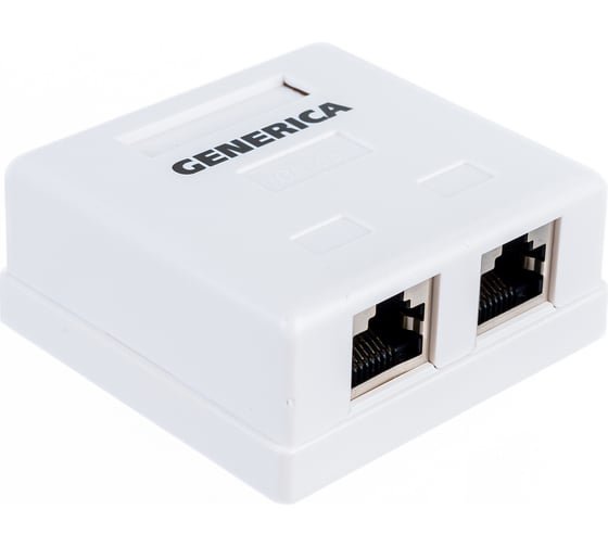 Информационная розетка GENERICA RJ45 кат.5е FTP 2 порта настенная CS2-1C5EF-22-G