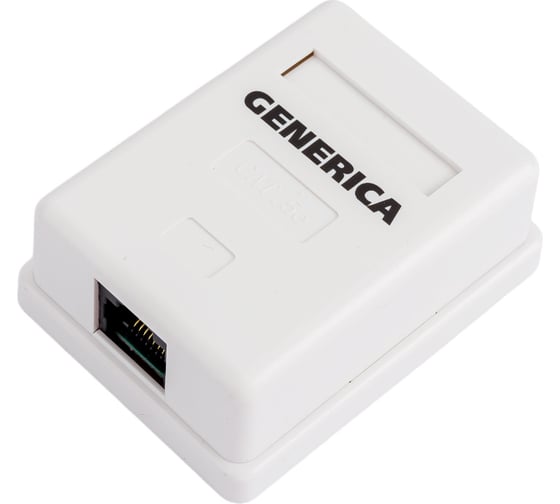 Информационная розетка GENERICA RJ45 кат.5е UTP 1 порт настенная CS2-1C5EU-12-G