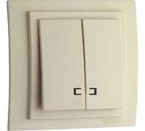 2-клавишный выключатель с подсветкой MONO ELECTRIC Larissa, кремовый 103-171725-103