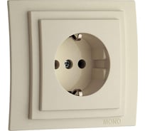 Розетка MONO ELECTRIC Larissa, с заземлением, кремовая 103-171721-117