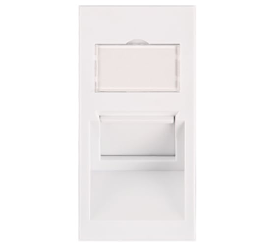 Вставка NIKOMAX формат Mosaic, 22,5x45мм, 1 порт, категория 5e, RJ45/8P8C, белая NMC-PM1UD2-AH-WW