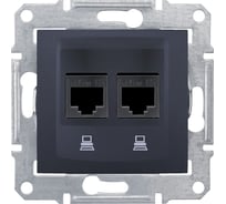Компьютерная розетка Systeme Electric Sedna Графит 2-ая RJ45 кат. 5e UTP SE SDN4400170