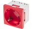 Розетка электрическая REXANT 45x45, CEE 7/4, 2K+3, 16A, красная 11-8978 1