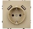 Розетка Arlight ARL NOBE заземляющий контакт, со шторками с USB тип А+А софт-тач золотой песок SCT-MUAA-SFPL 1шт 054290(1) 1