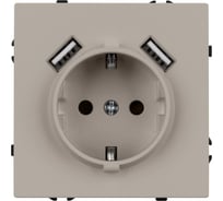 Розетка Arlight ARL NOBE заземляющий контакт, со шторками с USB тип А+А софт-тач кашемир SCT-MUAA-SFPL-CA 1шт 059442(1)