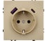 Розетка Arlight ARL NOBE заземляющий контакт, со шторками с USB тип А+С софт-тач золотой песок SCT-MUAC-SFPL 1шт 054286(1) 1
