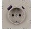 Розетка Arlight ARL NOBE заземляющий контакт, со шторками с USB тип А+С софт-тач кашемир SCT-MUAC-SFPL-CA 1шт 059444(1) 1