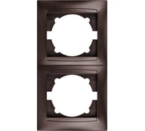 Рамка 2-х постовая вертикальная TDM ELECTRIC шоколад, серия "Лама" SQ1815-0533