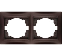 Рамка 2-х постовая горизонтальная TDM ELECTRIC шоколад, серия "Лама" SQ1815-0530