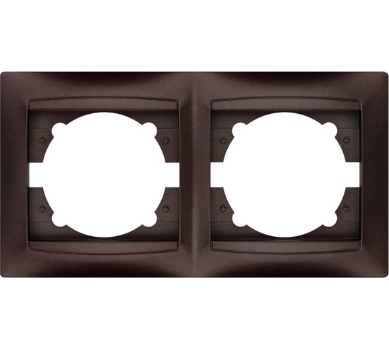 Рамка 2-х постовая горизонтальная TDM ELECTRIC шоколад, серия "Лама" SQ1815-0530 1