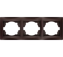 Рамка 3-х постовая горизонтальная TDM ELECTRIC шоколад, серия "Лама" SQ1815-0531