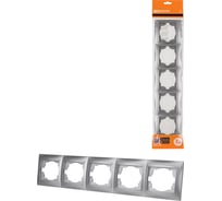 5-постовая рамка TDM ELECTRIC горизонтальная, серебристый металлик Лама SQ1815-0237
