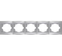 Рамка 5-ти постовая горизонтальная TDM ELECTRIC серебристый металлик, серия "Лама" SQ1815-0237