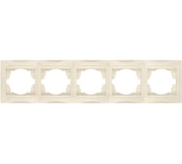 5-постовая рамка TDM ELECTRIC горизонтальная, слоновая кость Лама SQ1815-0137