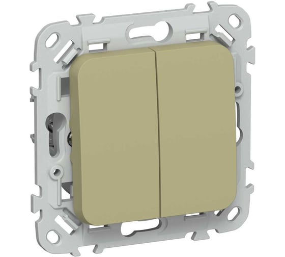 Выключатель IEK FLITE 2-клавишный 10А ВС12-1-0-ФлО оливковый FI-V20-0-10-1-K26