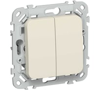 Выключатель IEK FLITE 2-клавишный 10А ВС12-1-0-ФлСл сливочный FI-V20-0-10-1-K86