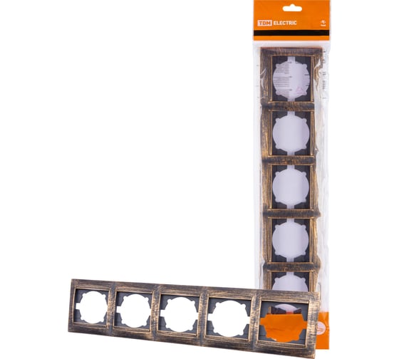 5-постовая рамка TDM ELECTRIC горизонтальная, старинная бронза Лама SQ1815-0782 1