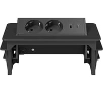 Розеточный блок черный FABRIKA MVK G4702-2AC