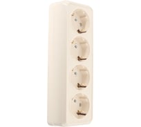 Розетка General Lighting Systems Альфа 4-х местная горизонтальная 2П+3 открытой установки IP20 16A слоновая кость 477029