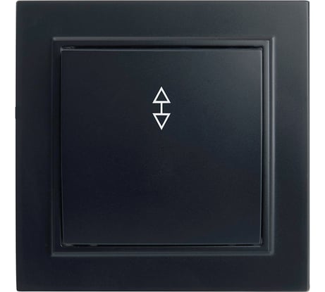 1-клавишный переключатель STEKKER PSW10-9005-03, 250В, 10А, серия Эрна, черный 39619