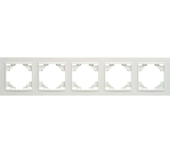 Горизонтальная 5-местная рамка STEKKER PPFR00-9005-01, серия Эрна, белый 39620 1