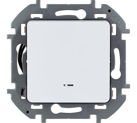 Выключатель Legrand одноклавишный с подсветкой/индикацией Legrand Inspiria 10А 250В безвинтовые зажимы белый 673610