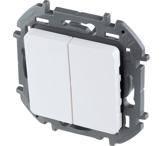 Двухклавишный выключатель Legrand - INSPIRIA - 10 AX - 250 В - белый 673620