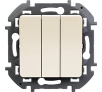 Выключатель Legrand трёхклавишный Legrand Inspiria 20А 250В винтовые зажимы слоновая кость 673641