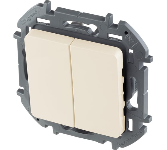 Двухклавишный выключатель Legrand - INSPIRIA - 10 AX - 250 В - слоновая кость 673621