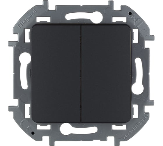 Двухклавишный выключатель Legrand - INSPIRIA - 10 AX - 250 В - антрацит 673623