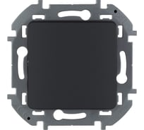 Выключатель Legrand кнопочный одноклавишный Legrand Inspiria с нормально-открытым контактом 6А 250В безвинтовые зажимы антрацит 673693