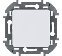 Выключатель Legrand кнопочный одноклавишный Legrand Inspiria с нормально-открытым контактом 6А 250В безвинтовые зажимы белый 673690