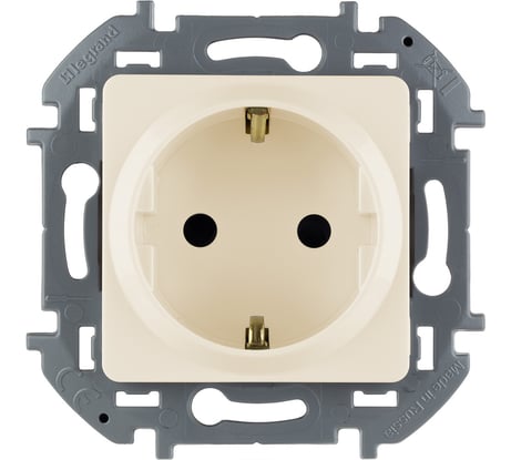 Розетка Legrand с заземлением Legrand Inspiria со шторками 16А 250В винтовые зажимы слоновая кость 673731